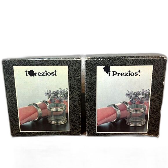 Vintage I Preziosi Italy Silver Plated Napkin Rings 2 Boxes Set of 8 - 1980s NEW - Picture 2 of 4
